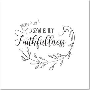 Great is Thy Faithfulness Lineartwork Posters and Art